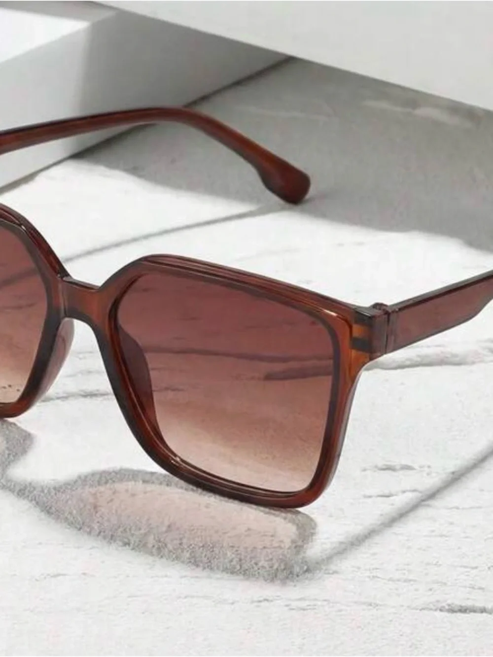 Brown Square Oversized Women's Sunglasses